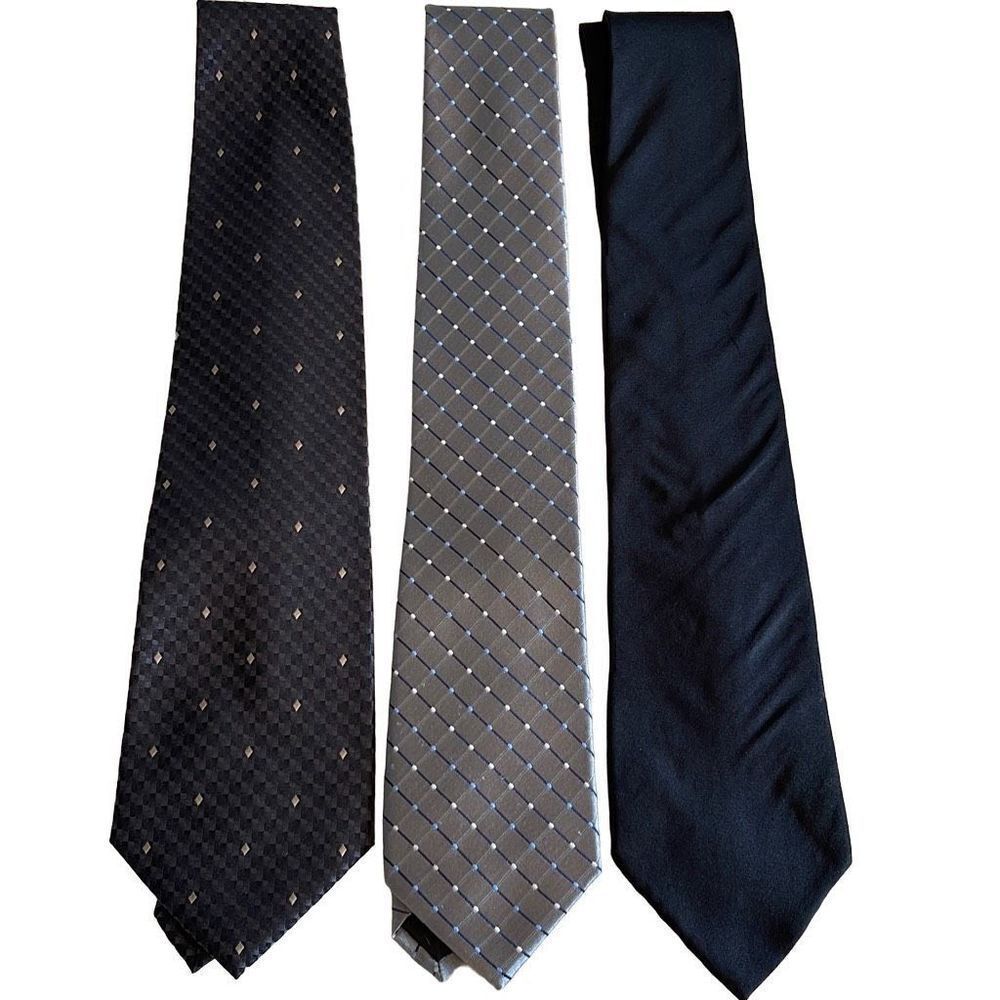 Tie Bundle.‎ 3 100% Silk Ties. Black/Gray
Geoffrey Beene, CroftsBarrow, Stafford